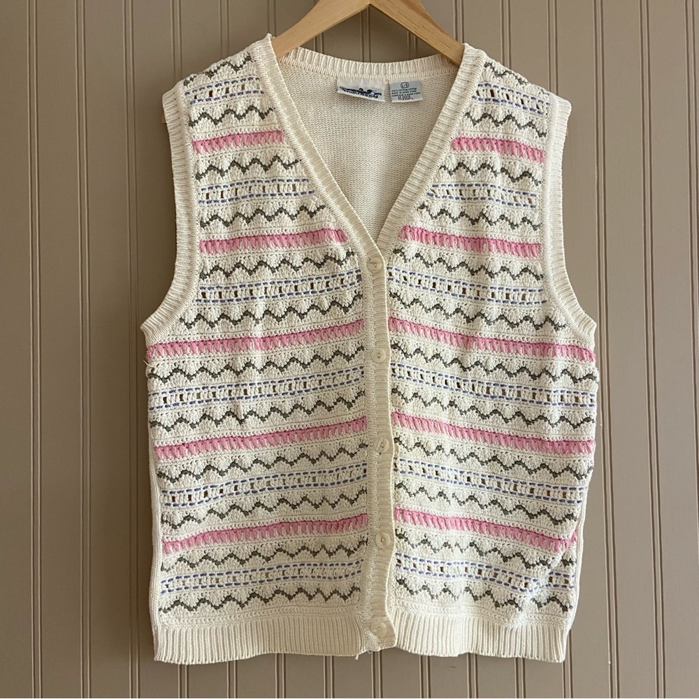 Vintage Northern Reflections 100% Cotton Sweater Vest Women’s Size Large